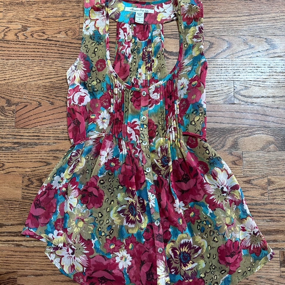 American Rag Cie Floral Summer Blouse, Size Small